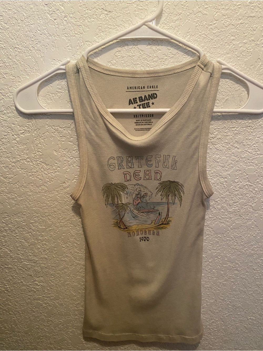 American Eagle Outfitters Beige Grateful Dead Graphic Tank